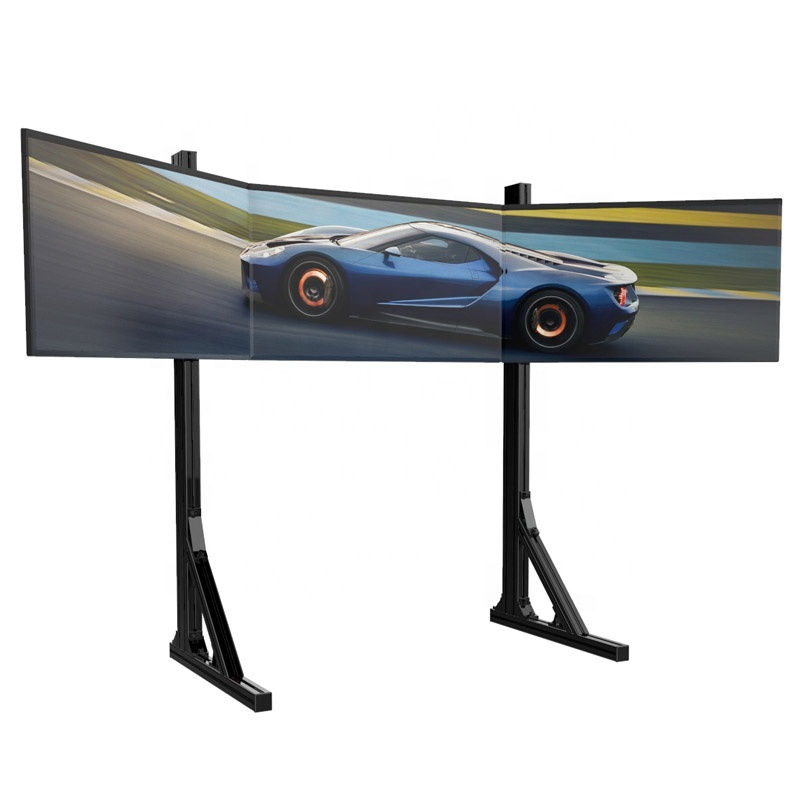 Triple Monitor Stand Sim Racing - Dudukan Monitor Tunggal Panel VESA, Lengan