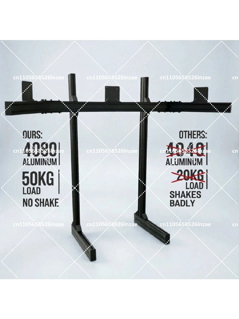Triple Monitor Stand Sim Racing - Dudukan Monitor Tiga Layar Heavy Duty,