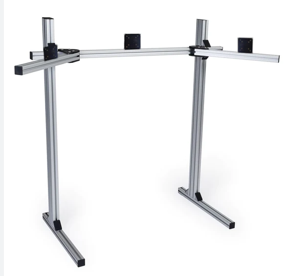 Braket Lantai Tiga Layar Alumi - Triple Monitor Stand Sim Racing ulasan dan harga
