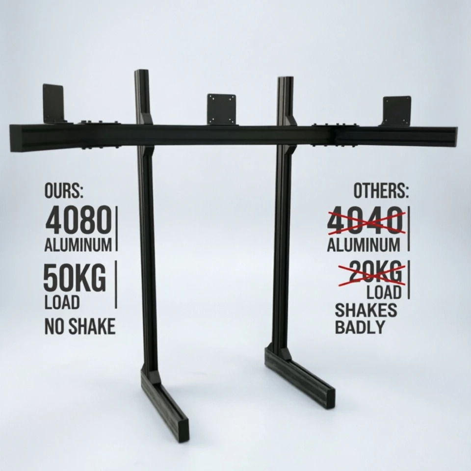No Shake Standalone & Cockpit  - Triple Monitor Stand Sim Racing ulasan dan harga